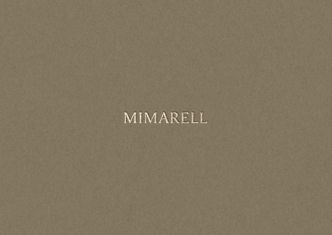 mimarell logotipo dorado hendido branding packaging apuchades estudio